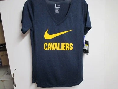 NIKE CLEVELAND CAVALIERS DRI-FIT WOMENS V NECK T SHIRT (X SM) NWT $30 TAGS NAVY - Image 1 of 3