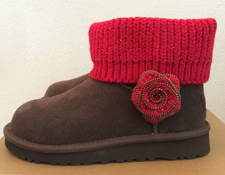 Botas UGG Invierno Southern Belle Marrón Rojo Mini Ajuste Para Mujer 5 Niños Niñas Jóvenes 3 Foto 1 de 4