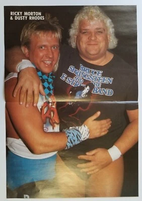 DUSTY RHODES Rickey Morton 1986 NWA wrestling color PINUP The American Dream  - Image 1 of 2