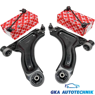 FEBI BILSTEIN, OE-QUALITLÄT 2x QUERLENKER + FEBI KOPPELSTANGEN VORNE UNTEN LINKS RECHTS FÜR OPEL MERIVA A