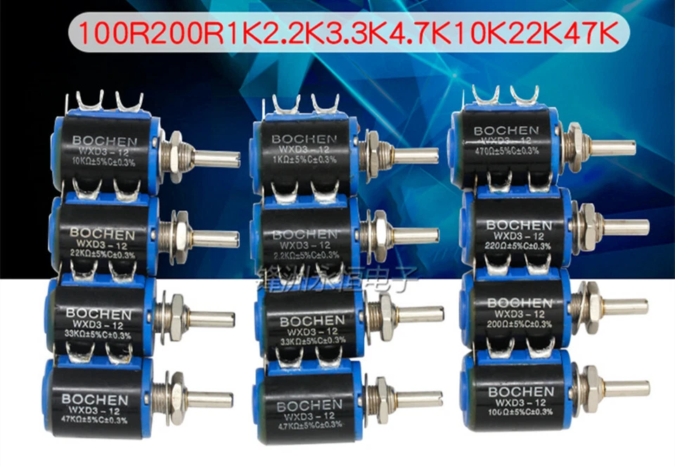 10 Stück WXD3-12 100R~47K 200R 1K 2.2K 10K 4.7K Multiturn Drahtpotentiometer - Bild 1 von 1