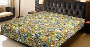 Handmade Bohemian Kantha Embroidery Queen Blanket Throw Boho Hippie Bedspread - Picture 1 of 7