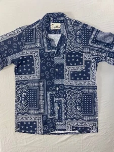 Bather Canada Short Sleeve Button Front Casual Sport Shirt. Smiley Faces, Size M - Picture 1 of 6