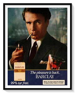 Publicidad impresa de cigarrillos Barclay vintage 1983 revista Tobacciana arte publicitario - Imagen 1 de 2