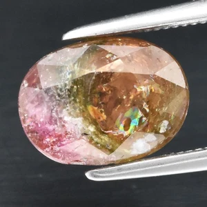 π 1.86ct 9x6.7mm Oval Natural Multi Color Tourmaline - Unheated, Mozambique Gem - Picture 1 of 4