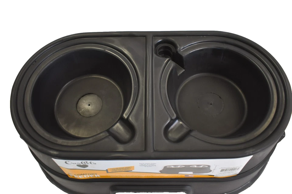 Plato de comida elevado para perros Our Pets Diner de plástico negro 8" cómodo Foto 1 de 4