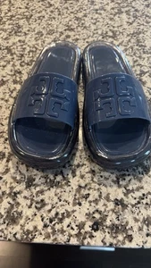 NWOT/B Tory Burch Bubble Jelly Slide Sandal , Navy Blue , Sz 7B See Pics - Picture 1 of 3