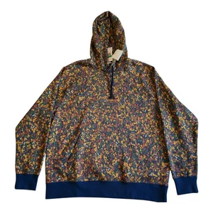 Nike Hoodie Sweatshirt Club Fleece Pullover FQ6148-410 Navy Floral Men's XL - Picture 1 of 22