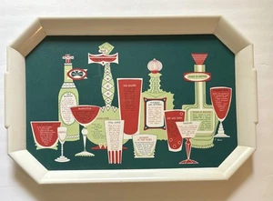 Vintage Waverly Melamine MCM Cocktail Recipe Serving Tray - Picture 1 of 3