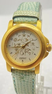 Rare SWISS MOVT Golden Vintage Esprit 29mm Time Wear  Patterns Dial Watch - Picture 1 of 19