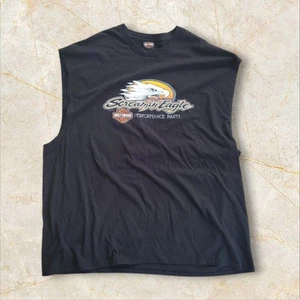 Vtg 2003 Harley Men 4XL Black Sleeveless Tshirt Screaming Eagle Yorktown VA NWOT - Picture 1 of 8
