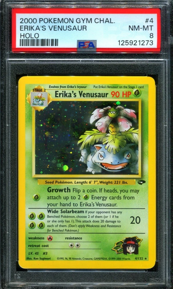 PSA 8 Erika's Venusaur 4/132 Gym Challenge Holo Pokemon Card - Image 1 of 2
