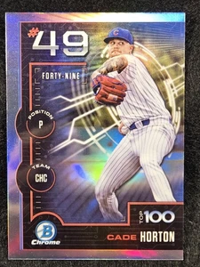 Refractor cromado Cade Horton Bowman Top 100 Prospect Rookie 2025 #BTP-49 - Imagen 1 de 2