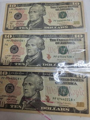 3 Of $10 Bill 2017A With Star Notes - Image 1 of 4