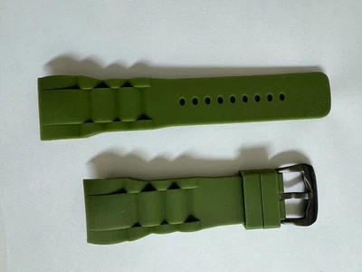 NOS Men's Swiss legend commander  Silicone/Rubber Green band strap 29mm - Image 1 of 2