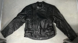 Men 44 Raider Euro/80s Leather Jacket Dual Front Zip - Picture 1 of 7