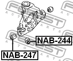 FEBEST 2008-2014 INFINITI G37 Rear Knuckle Bushing NAB-247 - Image 1 of 2