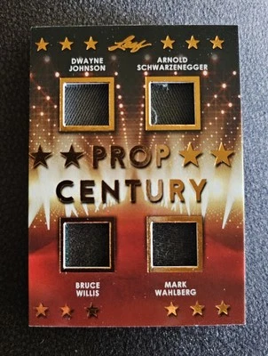 2018 Leaf Prop Century M Wahlberg D Johnson A Schwarzenegger B Willis hero relic - Image 1 of 2