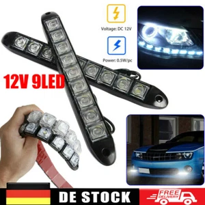 2x Auto 9LED Tagfahrlicht Tagfahrleuchten TÜV DRL Universal scheinwerfer 12V DE^ - Bild 1 von 10