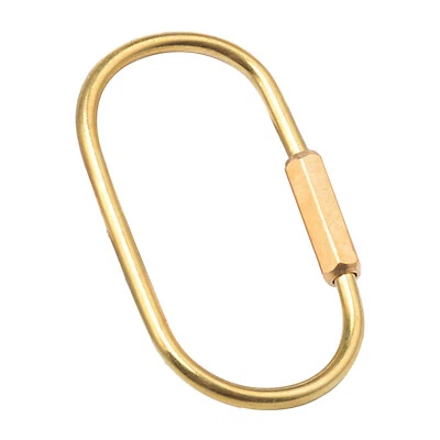 1PC Brass Key Ring Gold Screw Lock Clip Key Ring Chain Simple Keychain Holder - Image 1 of 4