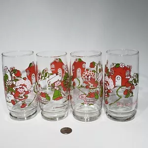 Juego de 4 pasteles cortos de fresa de colección 16 oz ¡It's the Berries! Gafas de bebida de 6" 1980 - Imagen 1 de 10