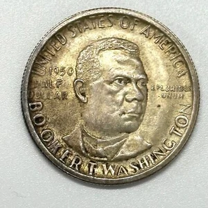 Medio dólar de plata Booker T. Washington 1950 50c - ¡Como nuevo y baja acuñación real! - Imagen 1 de 4