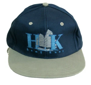 Hong Kong HK Junk Cap Travel World Navy Blue Strapback Asian Culture Hat NEW - Picture 1 of 6