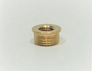 (1) Solid Brass Reducer for Lamp Shade Finials (3/8" OD X 1/4-27 Hole) - Picture 1 of 5