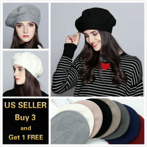 Fashion Classic Vintage French Style Soft Wool Blended Beret Warm Winter Hat