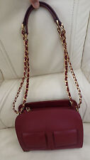 New Stuart Weitzman Podbag Shoulder Bag, Leather, Red/Wine color