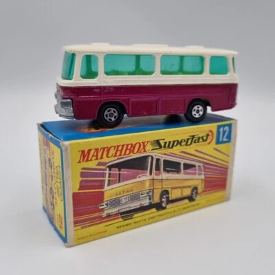 Vintage 1970 MATCHBOX Superfast 12 Setra Coach Toy Bus with Original Box - Image 1 of 4