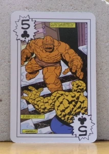 F.F. THE THING 5 OF CLUBS UNIVERSAL STUDIOS MARVEL COMICS TRADING PLAYING CARD - Picture 1 of 2