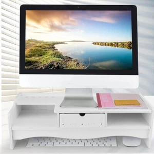 Soporte de monitor ergonómico de bombeo individual soporte de monitor elevador con cajón organizador - Imagen 1 de 10