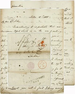 1808 LETTER PARRY to CHISHOLM re AMERICAN CARTEL SHIP + PORTS PLYMOUTH DOCK 220 - Picture 1 of 6