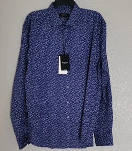 Bugatchi Iris Paisley Print Classic Fit Super Fine Stretch Cotton Size L $179 - Picture 1 of 8