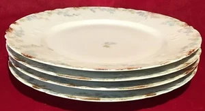 Haviland Limoges Dinner Plates 9 5/8" Blue Floral Pattern Set Of 4 (H4) - Picture 1 of 7