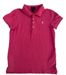 Polo Ralph Lauren Kids Girls Pink Pony Short Sleeve Polo Shirt L 12-14 - Picture 1 of 6