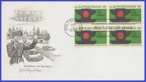 USA4 #1272 U/A ARTMASTER FDC BL4 Traffic Safety - Bild 1 von 1