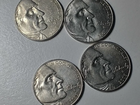 2005 Jefferson Buffalo Nickel 1 With A P Mint Mark Other 3 D Mark Cover