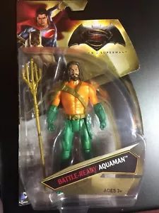 BATTLE-READY AQUAMAN BATMAN VS SUPERMAN MATTEL WB ¡NUEVA FIGURA DE ACCIÓN DE PELÍCULA! Nuevo en caja - Imagen 1 de 2