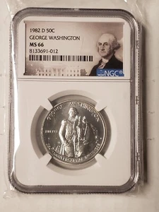 1982-D MS66 George Washington Commemorative Half Dollar NGC Special Label *6593 - Picture 1 of 2