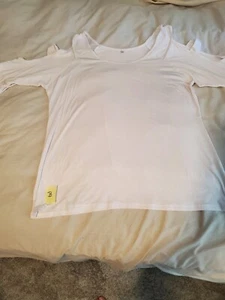 Women's Blouse, White, XL, Bell- Open Sleeve - Picture 1 of 5