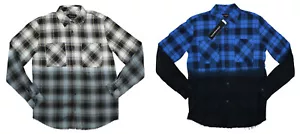 Eleven Paris Plaid Flannel Dip Dye Long Sleeve Men's Button Down Shirt NWT - Picture 1 of 5