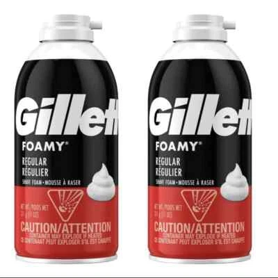2 Crema de Afeitar Regular Gillette Foamy, 11 OZ NUEVA ENTREGA GRATUITA Foto 1 de 4