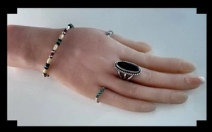 White Fox Creation: Multi Gemstone and Mother of Pearl Bracelet - Picture 1 of 4