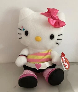 Ty/Sanrio 2009 HELLO KITTY RETRO Beanie Baby - 7” UK Exclusive RARE/NEW - Picture 1 of 5