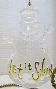 Acrylic Let It Snow Snowman Christmas Ornament #29 - Picture 1 of 6