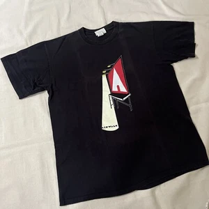 Vintage Airwalk Single Stitch T Shirt Made In USA Baggy Large Black 90s Skater - Picture 1 of 6