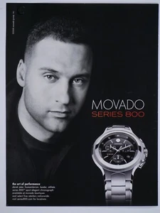 Derek Jeter New York Yankees 2008 Movado Serie 800 Original Druckanzeige 8 x 10" - Bild 1 von 4