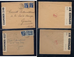 Algeria 2 censor covers to Red Cross, Switzerland - Picture 1 of 1